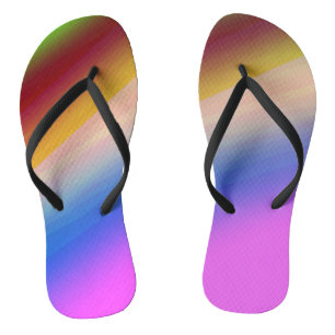 Blaugrüne Regenbogen-Abstrakt-Textur-Muster-Kunst Flip Flops