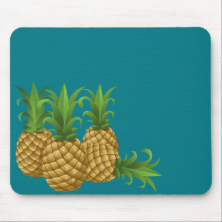 Blaugrüne Retro-Vintage-Ananas Mousepad