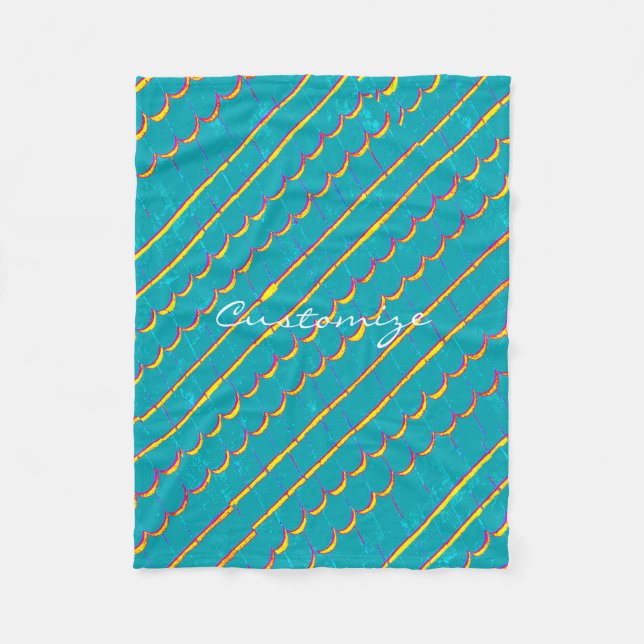 blaugrüne Schindeln Thunder_Cove Fleecedecke (Vorderseite)