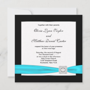 Blaugrüne Schwarze Blaugrüne Hochzeit Einladung