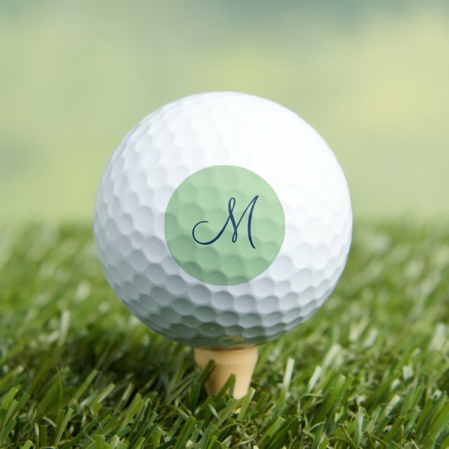 Blaugrüne Script-Monogramm-Initiale  Golfball (Insitu T-Shirt)