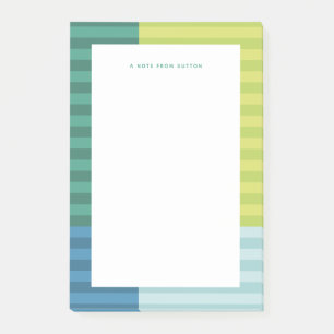 Blaugrüne Streifen lustige farbige Rahmen persona Post-it Klebezettel