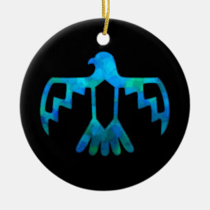 Blaugrüne Thunderbird-Verzierung Keramik Ornament
