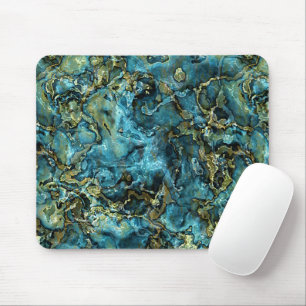 Blaugrüne Türkis-Farbene Falsche Goldmineralien Ac Mousepad