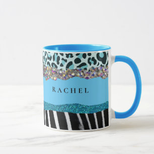 Blaugrüne Türkise Mädchenhafte Moderne Glamour Ret Tasse