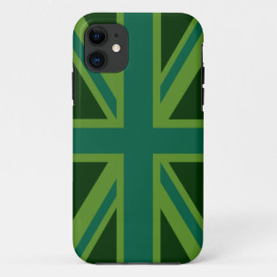 Blaugrüne UK-Union-Jack-Dekoration iPhone 11 Hülle