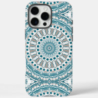 Blaugrüne und Beige moderne Mandala-Design