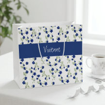 Blaugrüne Wildblumen-Wasserfarben-Monogramm-Name