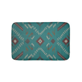 Blaugrüner geometrischer Navajo im Südwesten-Stil Badematte