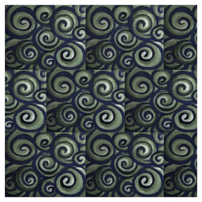 Blaugrüner Swirl Stoff (Muster)