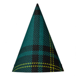 Blaugrüner Tartan Partyhütchen