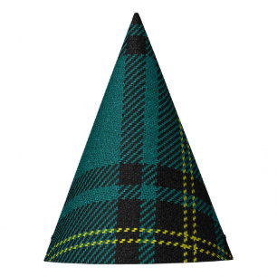 Blaugrüner Tartan Partyhütchen