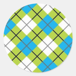 BLAUGRÜNER VINTAGER RAUTEN-AUFKLEBER RUNDER AUFKLEBER