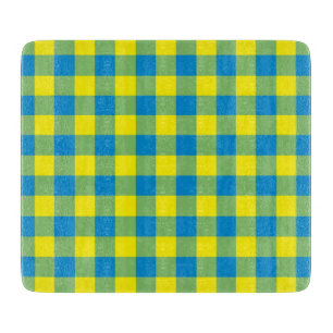 Blaugrünes Karomuster Schneidebrett