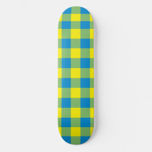 Blaugrünes Karomuster Skateboard