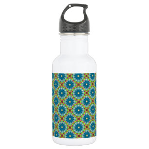 Blaugrünes Muster Trinkflasche