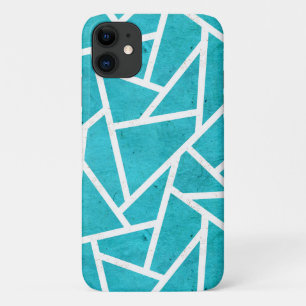 Blaugrünes und weißes Mosaikmuster Case-Mate iPhone Hülle