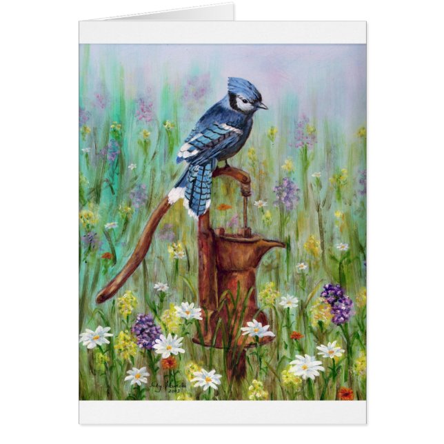 Blauhäher: friedliche Stange (Vorne)