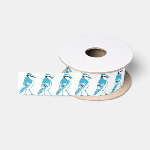 Blauhäher-Muster-Satin-Band Satinband