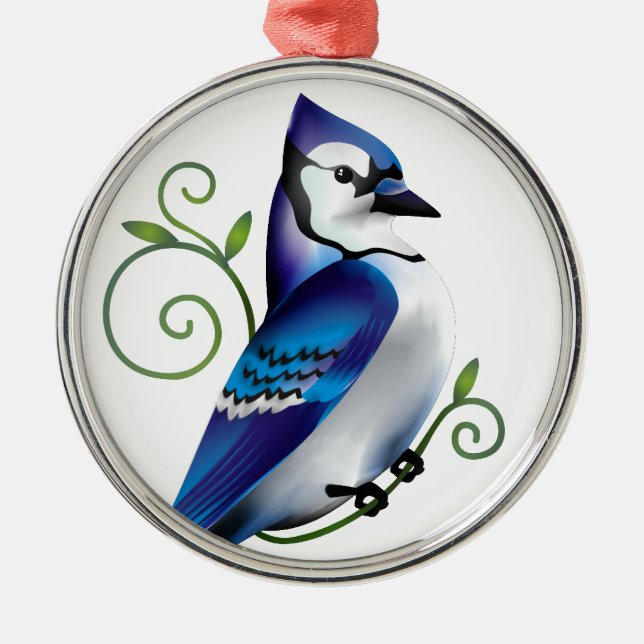 Blauhäher-Tag Ornament Aus Metall (Vorne)