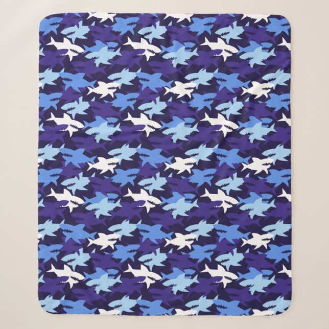 Blauhaie Camouflage Muster Sherpadecke (Vorderseite)