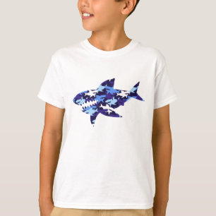 Blauhaie Camouflage Muster T-Shirt
