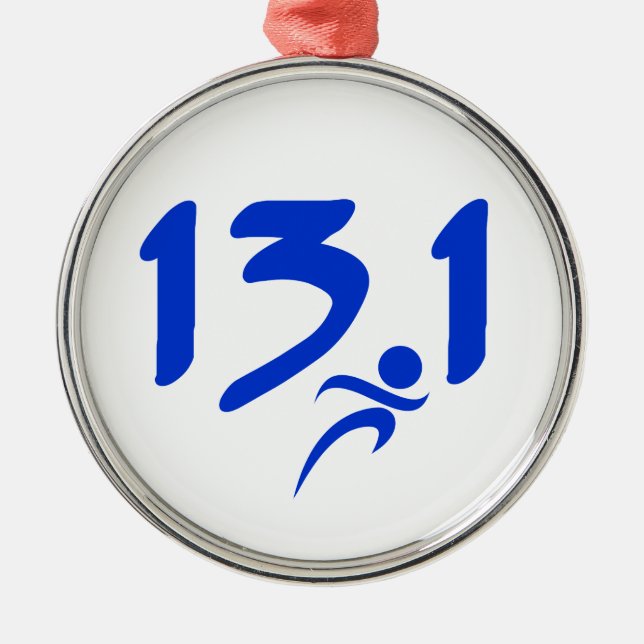 BlauHalbmarathon 13,1 Ornament Aus Metall (Vorne)