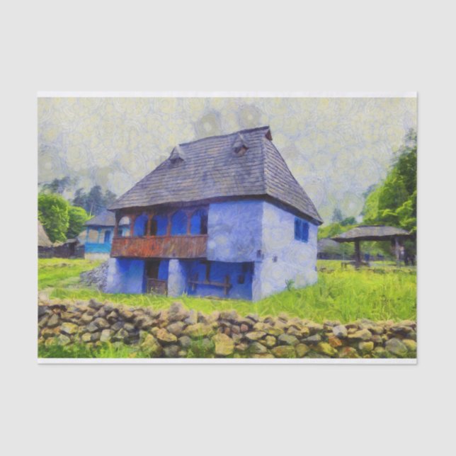 Blauhausmalerei Seidenpapier (Vorderseite)