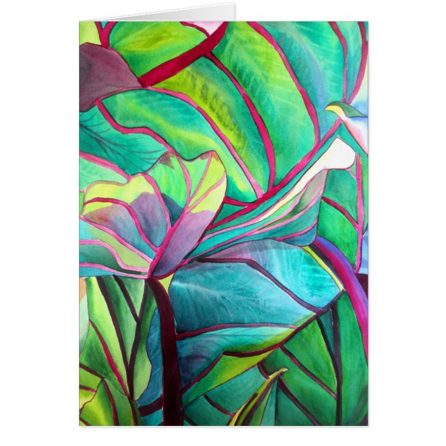 Blauhawaii Tropische Blattfolienkunst (Vorne)