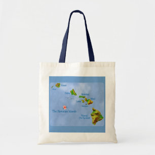 Blauhawaiianische Inselkarte Totasche Tragetasche