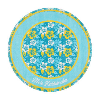 Blauhawaiianischer Hibiskus Blumenmuster Schneidebrett