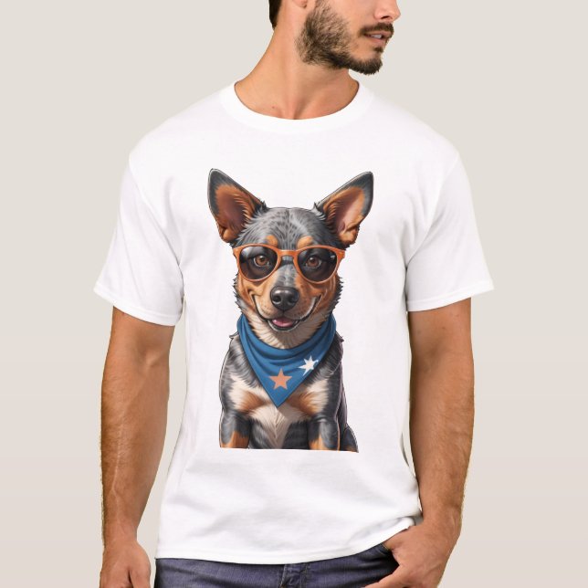 Blauhelm-Australischer Rinderhund Shirts (Vorderseite)