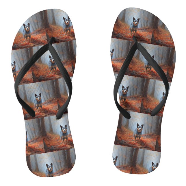 Blauhelm im Herbst Inspiriert Fall Flip Flops (Fußbett)