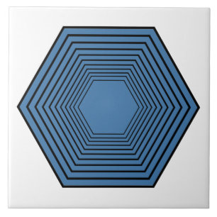 Blauhexagon-Trichter minimalistisch geometrisch Fliese