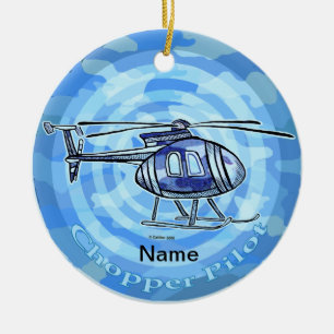 Blauhimmel-Hubschrauber-Schmuck Keramik Ornament