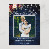 Blauholz-Leuchten Burgundy Floral Save the Date