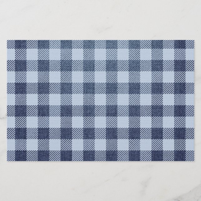 Blaukariert Briefpapier (Vorderseite)