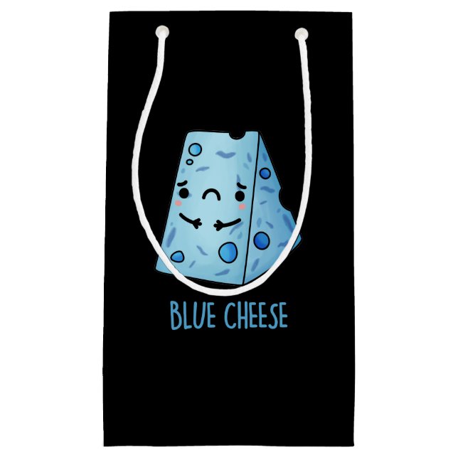 Blaukäse Funny Sad Pun Dark BG Kleine Geschenktüte (Vorderseite)