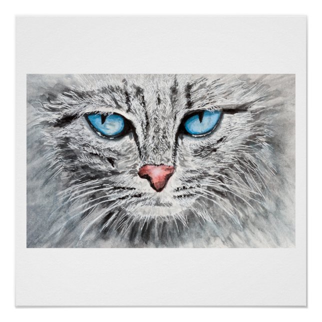 Blaukatzenportrait Poster (Vorderseite)