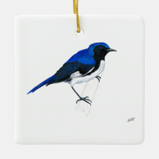Blaukehlkraut Keramikornament