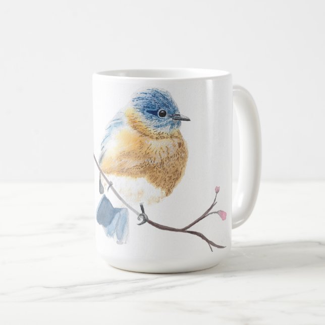 Blaukirschblüten-Tasse Kaffeetasse (VorderseiteRechts)