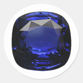 Blaukissen-Schnitt Saphire Runder Aufkleber
