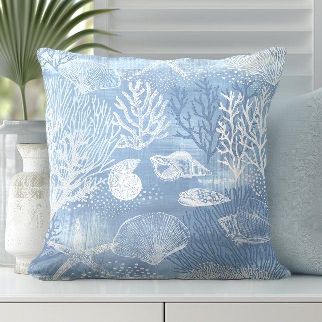 Blaukorallendekoration Pillow | Küstenstil Kissen (Von Creator hochgeladen)