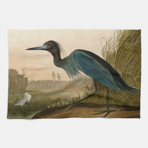 Blaukranich-Reiher-Audubon-Druck Küstenkunst Geschirrtuch