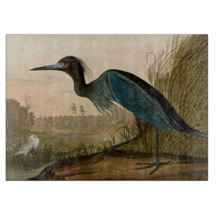 Blaukranich-Reiher Audubon-Druck Küstenkunst Schneidebrett