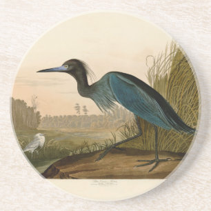Blaukranich-Reiher-Audubon-Druck Küstenkunst Untersetzer