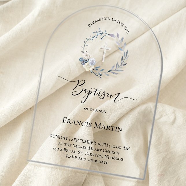 Blaukranz-Taufe Acryleinladungen (Von Creator hochgeladen)