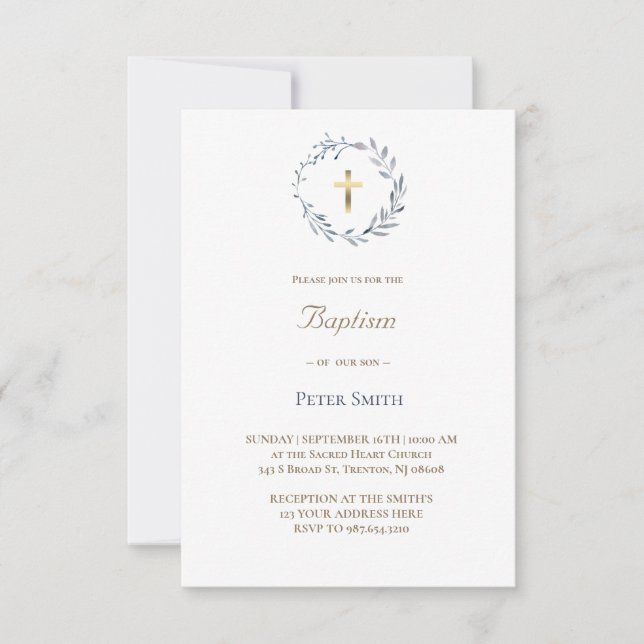 Blaukranz | Taufe Einladung (Vorderseite)