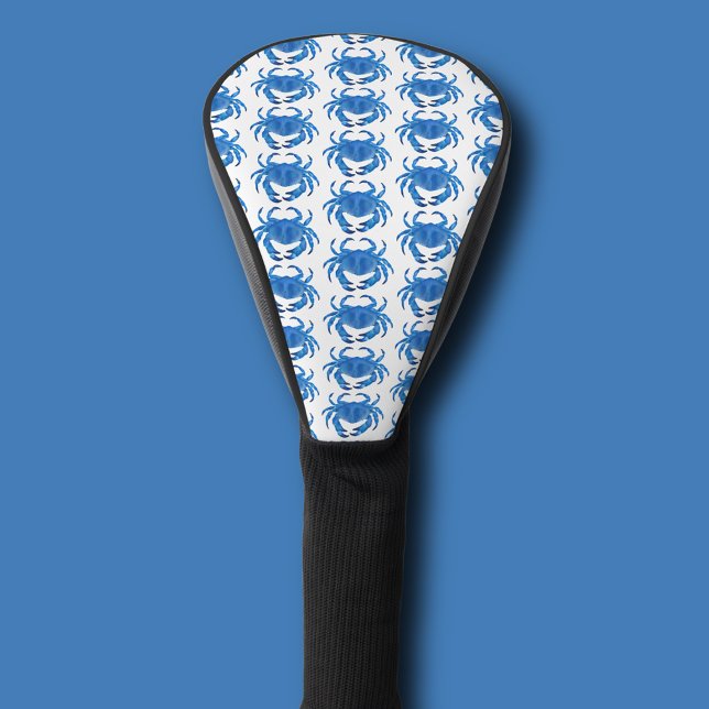 Blaukrebsmuster Golf Headcover (Blue crab pattern gold head cover)
