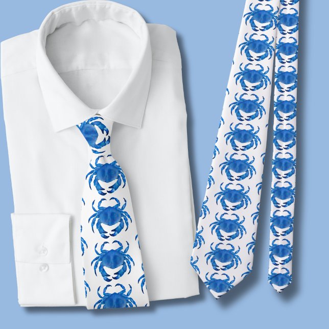 Blaukrebsmuster Krawatte (Blue crab tie)